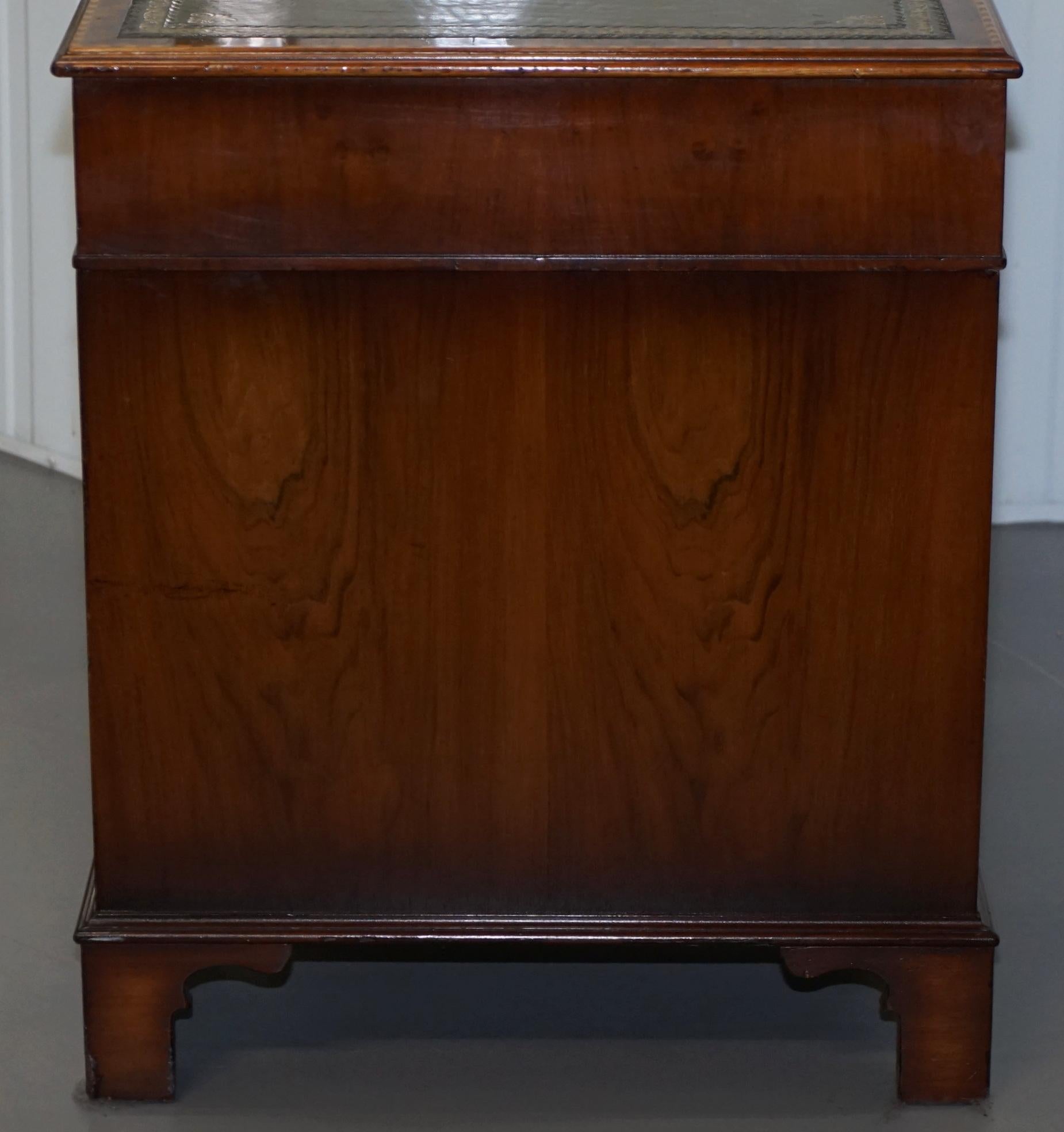 Rare Victorian Burr Oak & Walnut Merryweather London 1885 Stamped Desk, Leather 12