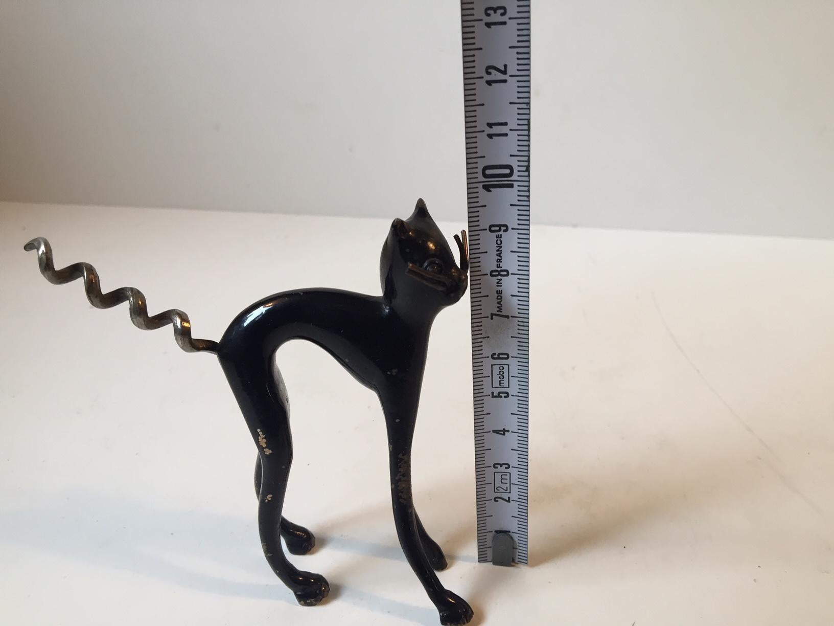 Rare Victorian Corkscrew in Bronze and in Shape of a Cat, 1900s 1