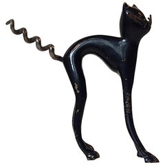 Rare Victorian Corkscrew in Bronze and in Shape of a Cat, 1900s