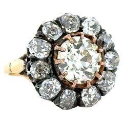 Rare Victorian, Diamond Floral Cluster Engagement Ring