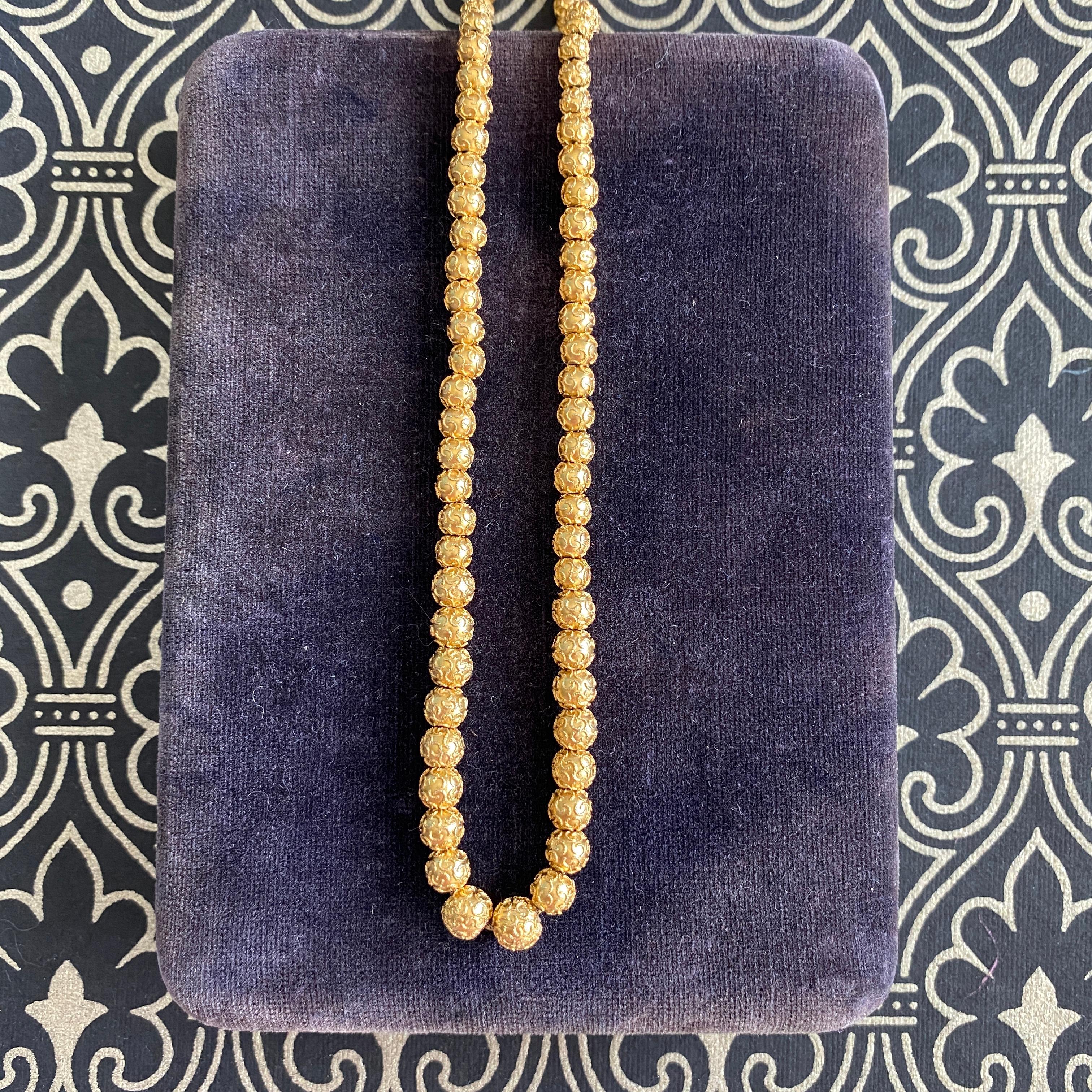 SELTENE viktorianische etruskische 18/14K Choker-Perlen-Halskette im Angebot 7