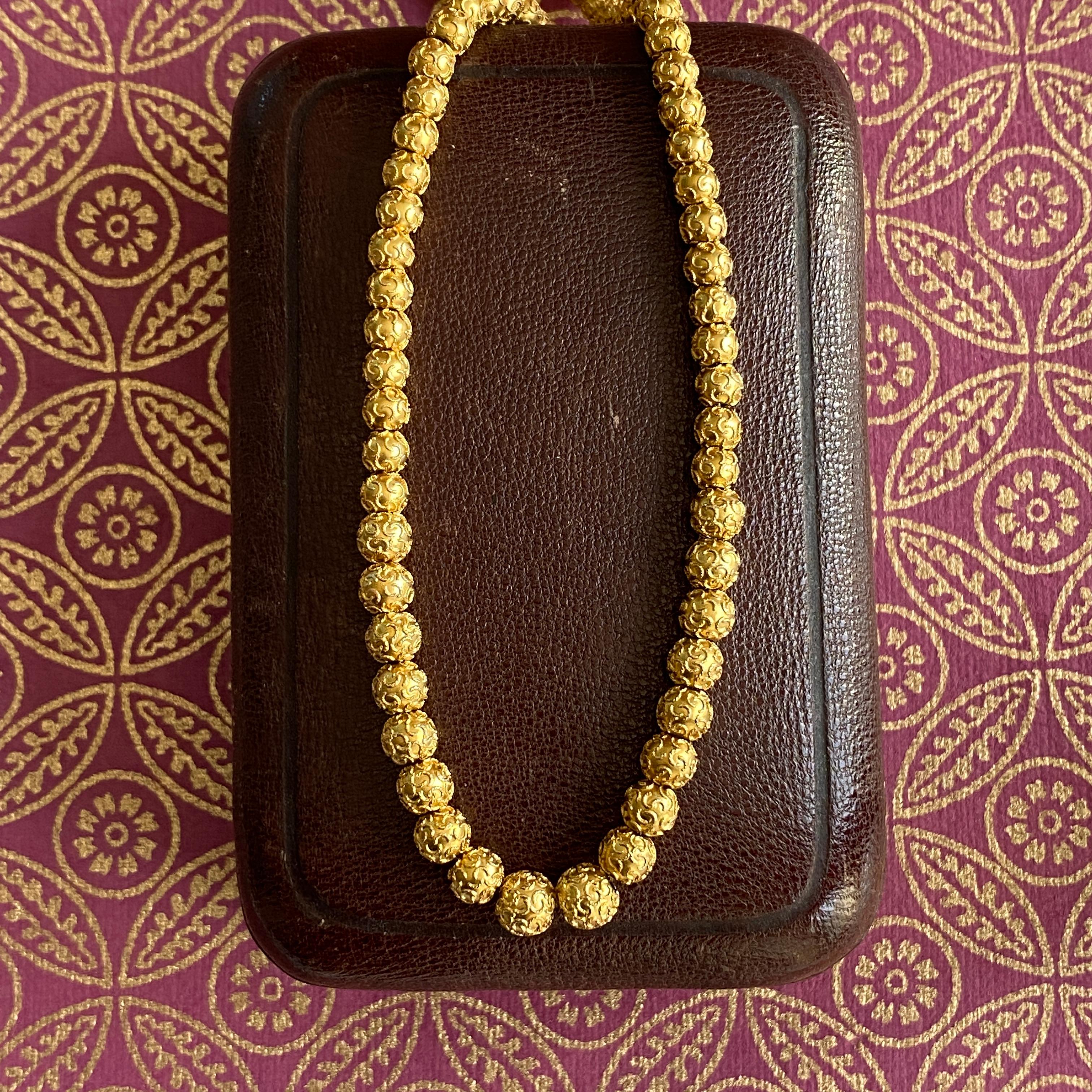 SELTENE viktorianische etruskische 18/14K Choker-Perlen-Halskette im Zustand „Gut“ im Angebot in Scotts Valley, CA
