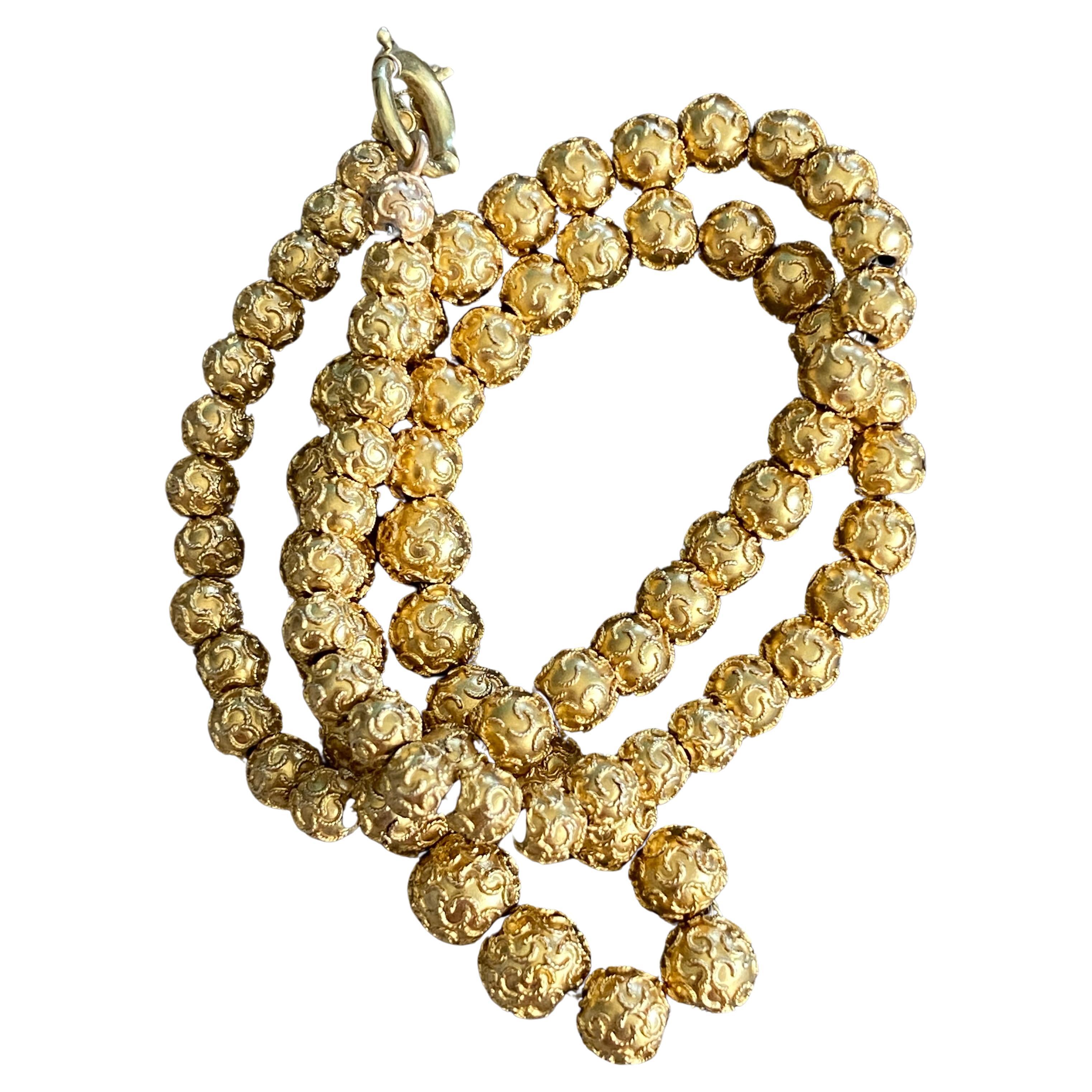 RARE Victorian Etruscan 18/14K Choker Beads Necklace