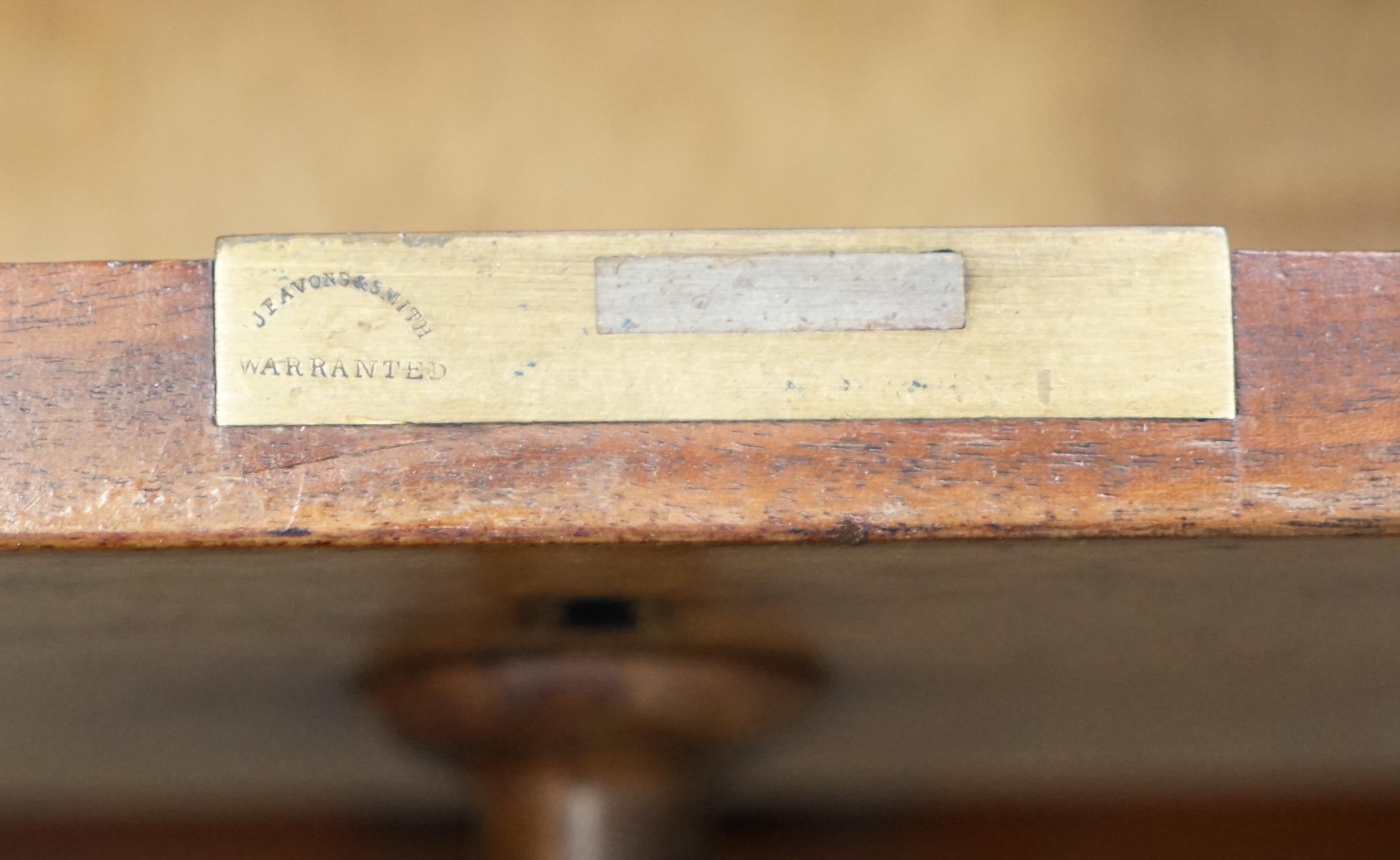 Rare Victorian Four-Sided Quad Pedestal Desk in Flamed Hardwood Green Leather For Sale 8