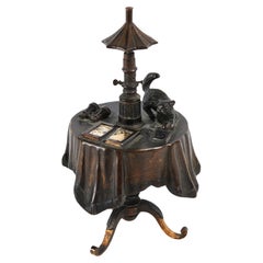 Rara campana de mesa victoriana de bronce dorado