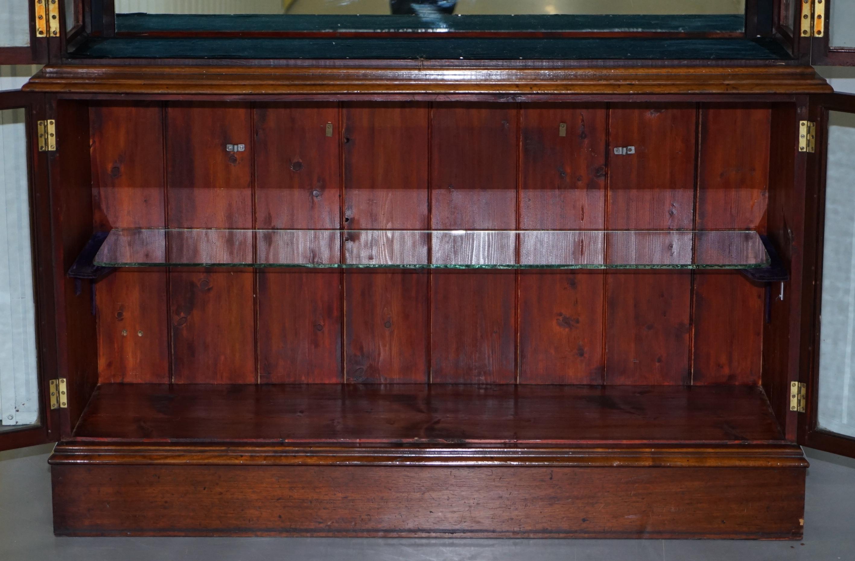 Rare Victorian Haberdashery Apothecary Shops Cabinet Fully Glazed Door Bookcase For Sale 3