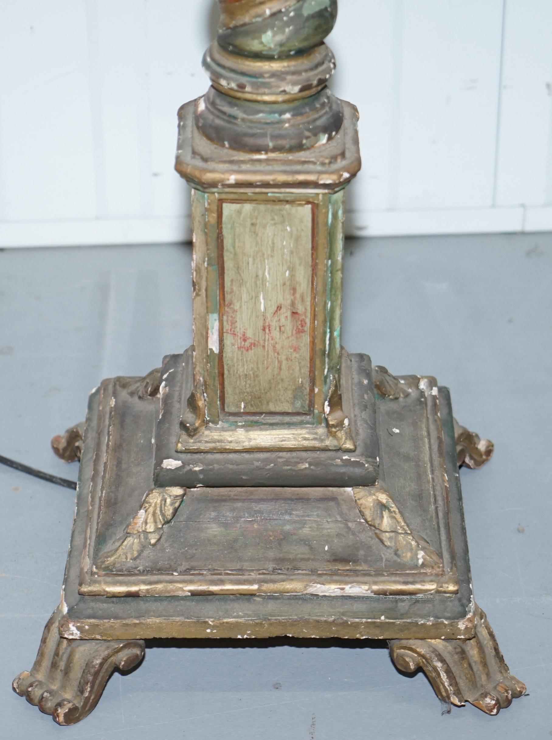 Rare Victorian Hand-Painted Italian Venetian Uplighter Floor Standing Lamp For Sale 1