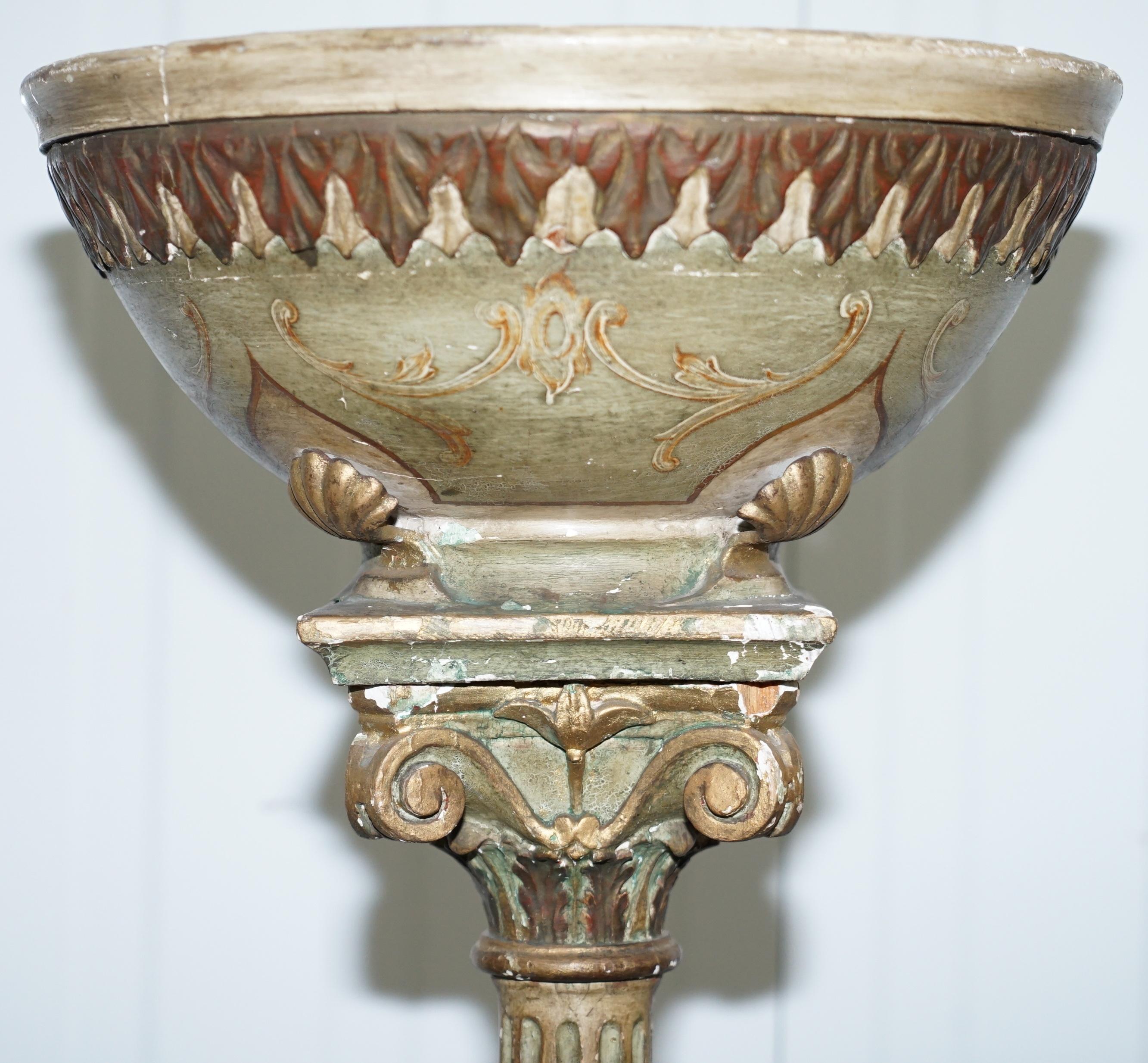 Rare Victorian Hand-Painted Italian Venetian Uplighter Floor Standing Lamp For Sale 3