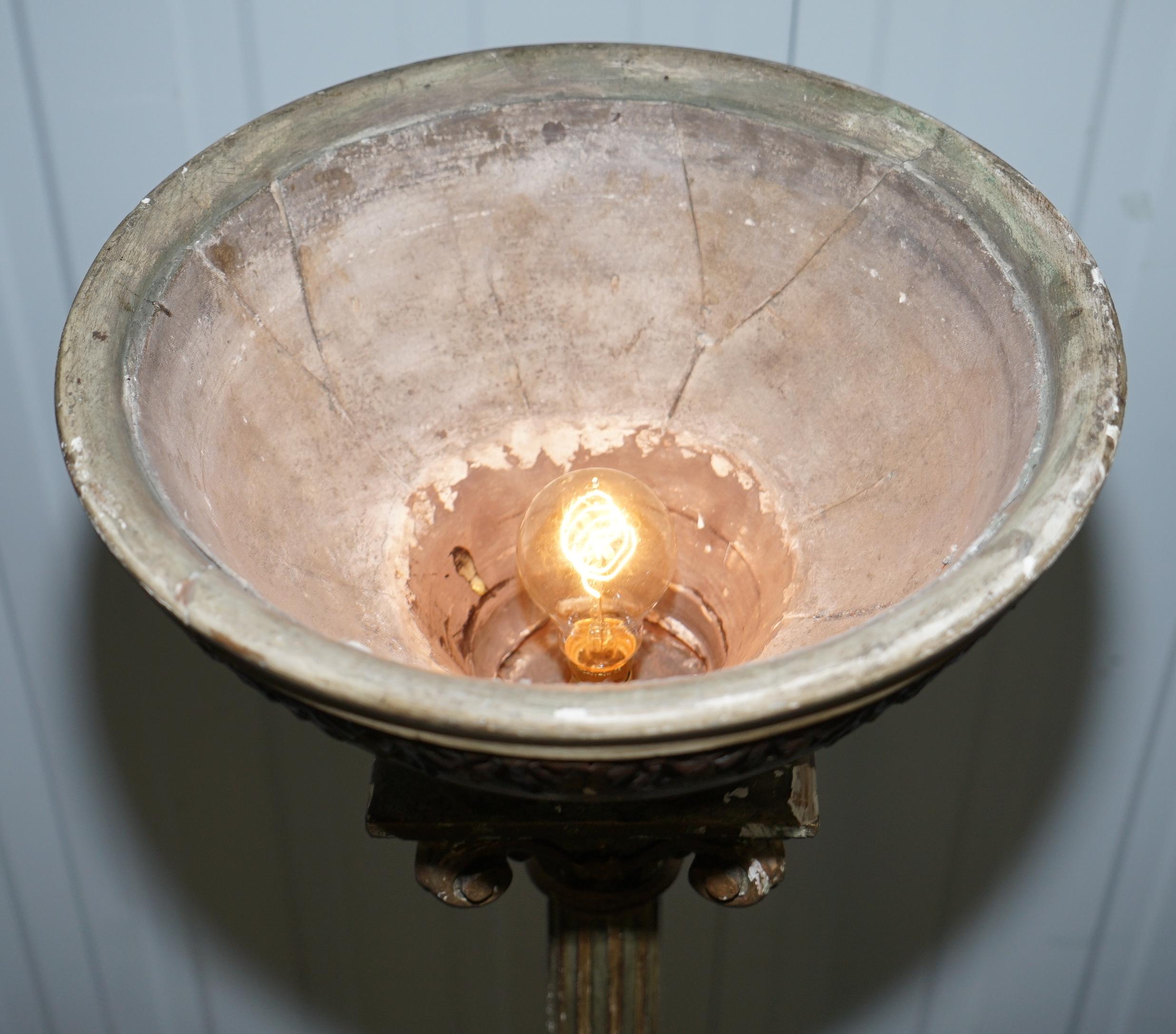 Rare Victorian Hand-Painted Italian Venetian Uplighter Floor Standing Lamp For Sale 4