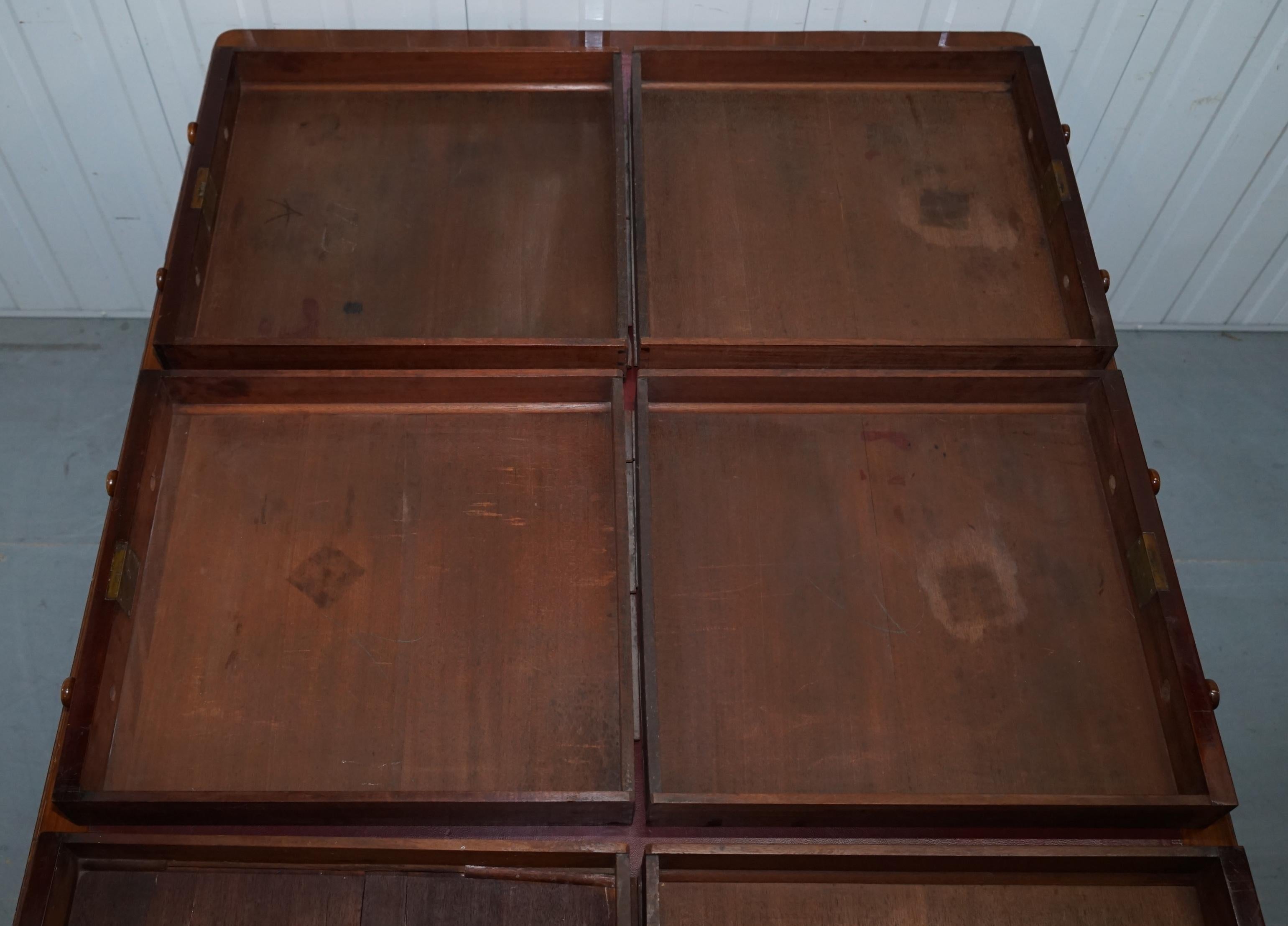 Rare table à écrire victorienne Holland and Sons Partner à double face en bois de feuillus en vente 11