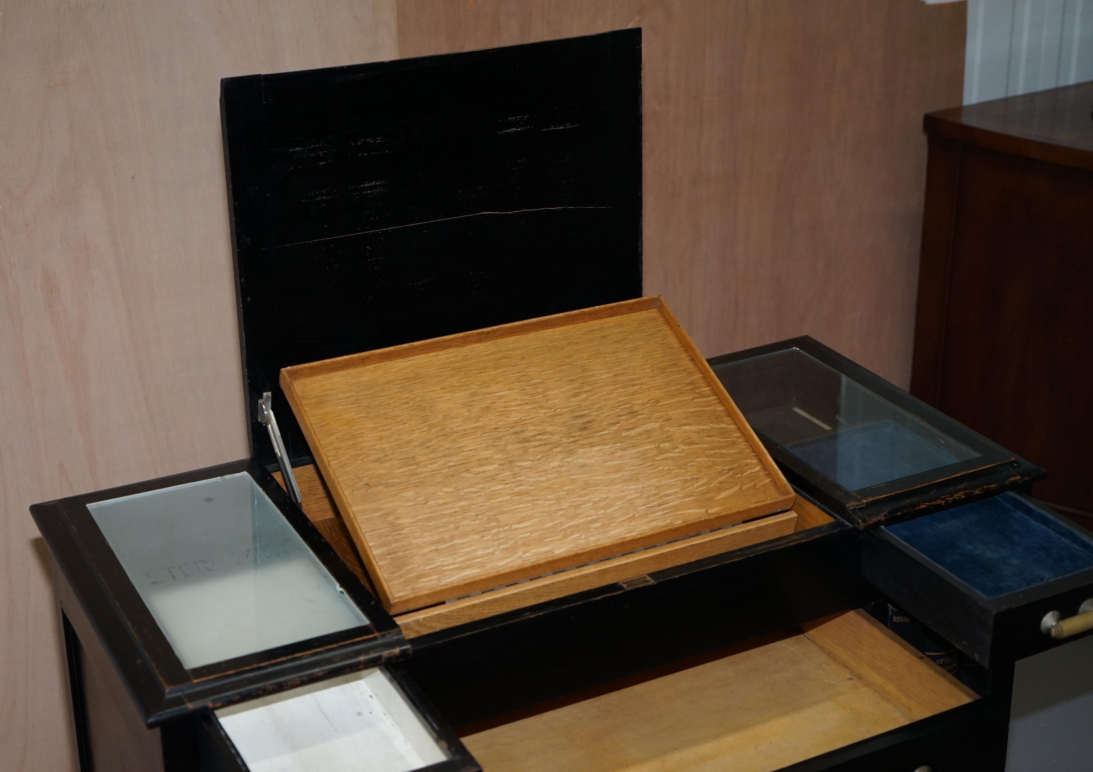 Rare Victorian Lever Brothers London Opticians Desk with Books Hiding Glasses 7