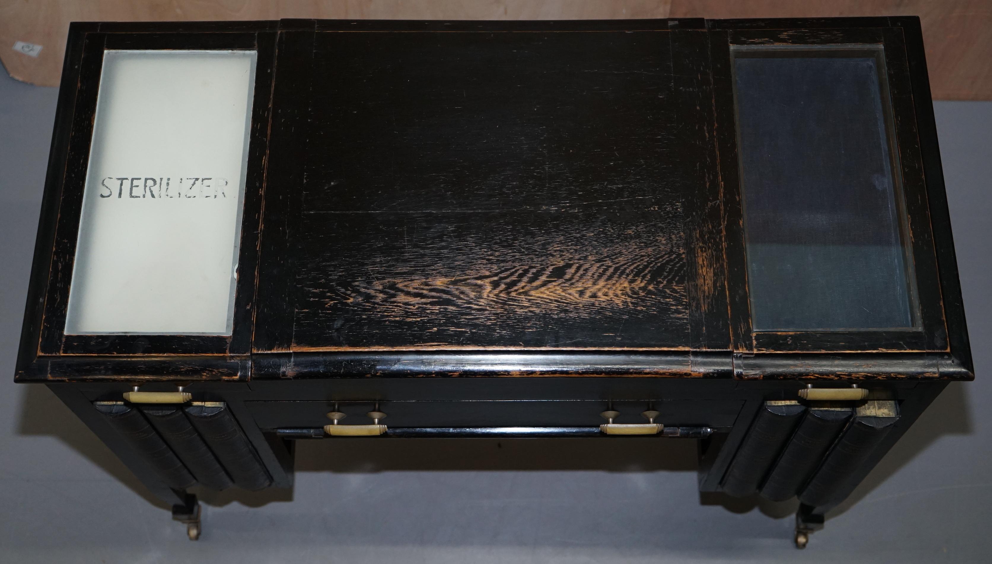 Late Victorian Rare Victorian Lever Brothers London Opticians Desk with Books Hiding Glasses
