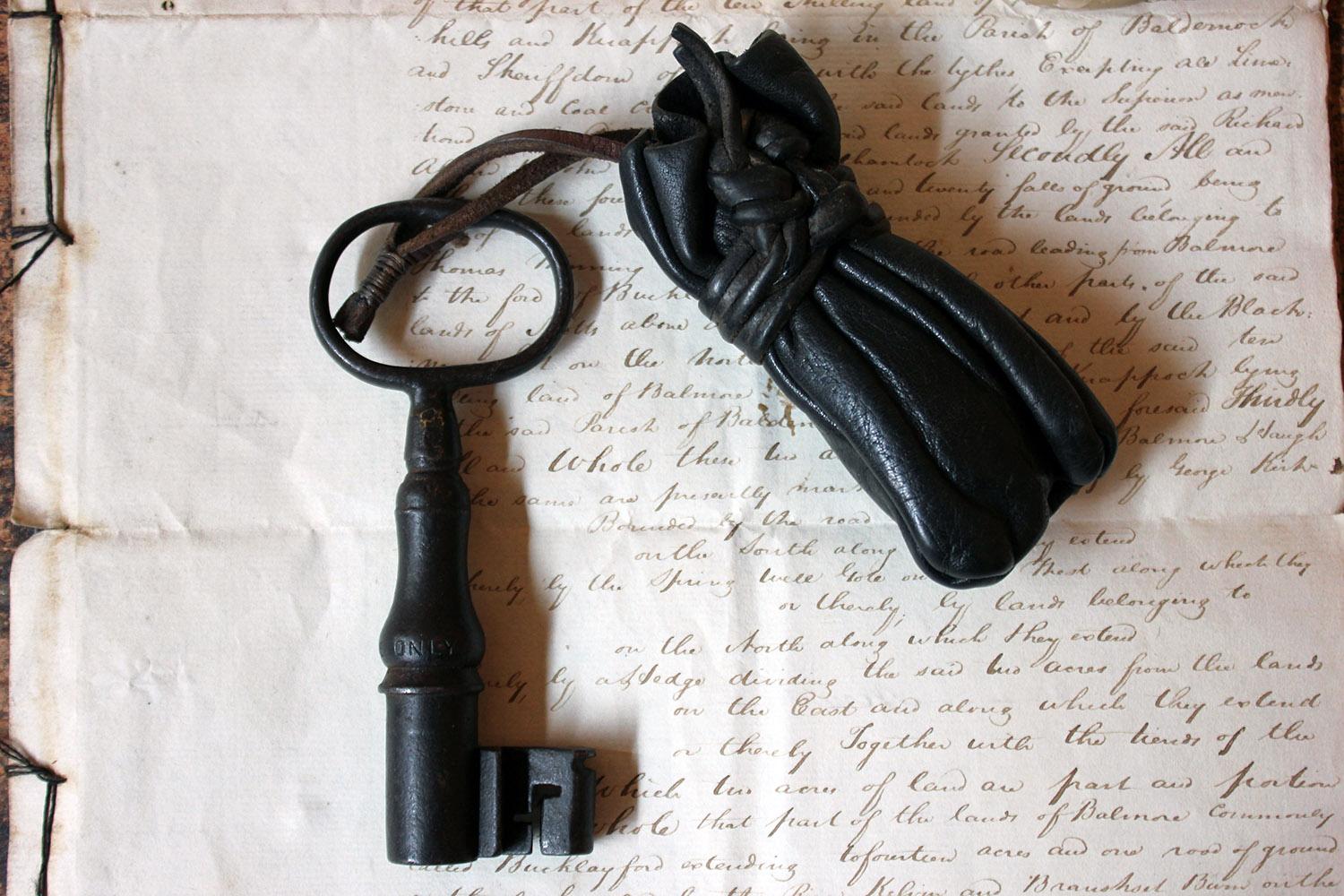 Rare Victorian Lunatic Asylum Key & Weighted Pouch circa 1880 ‘Asylum Cage Only’ 9