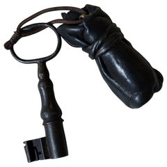 Antique Rare Victorian Lunatic Asylum Key 
Weighted Pouch circa 1880 ‘Asylum Cage Only’