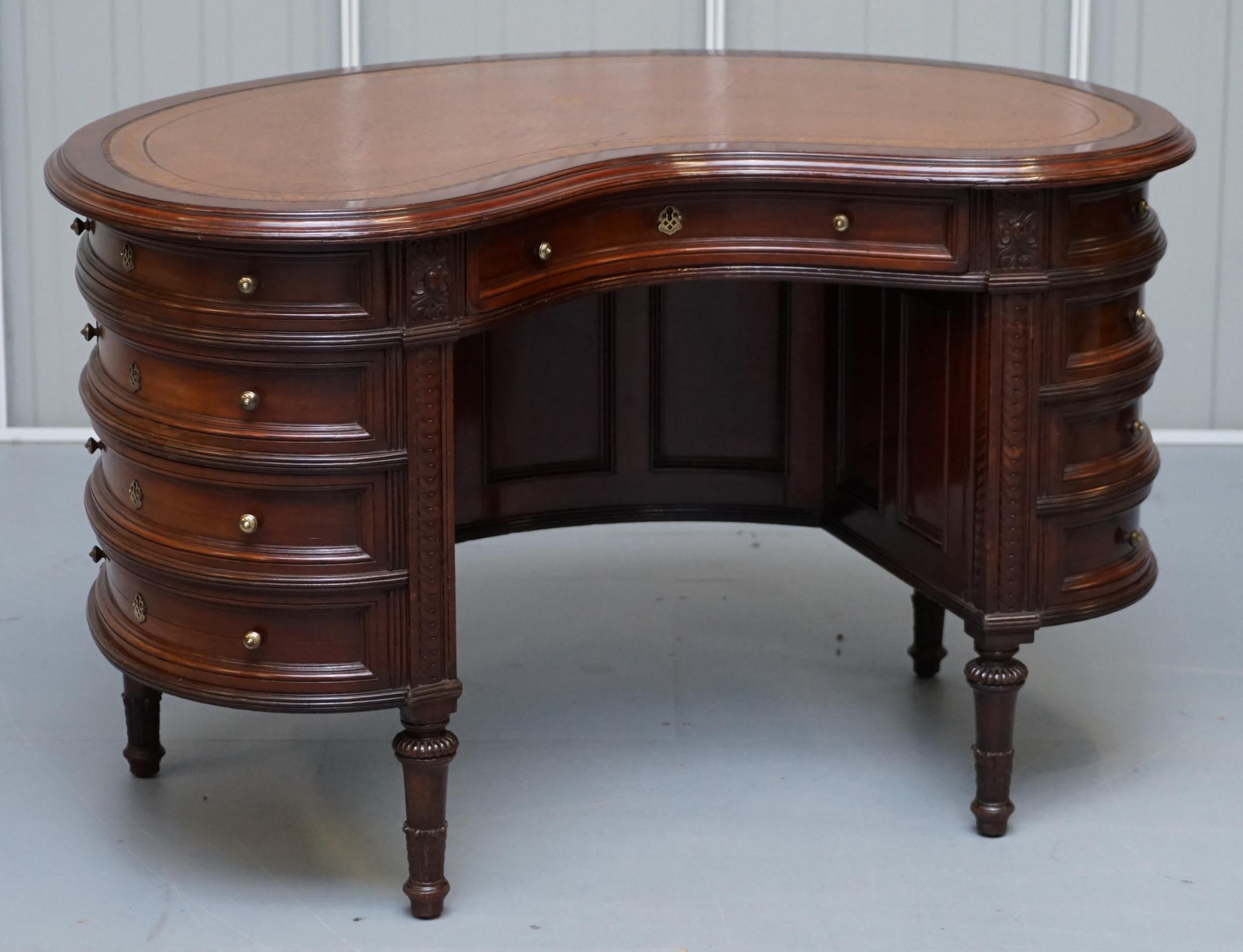 We are delighted to offer for sale this stunning exceptionally rare Victorian Mahogany Chippendale revival kidney desk with bookcase back

A very rare find, I’ve only ever seen Gillow’s of Lancaster making bookcase back desks of this quality, when