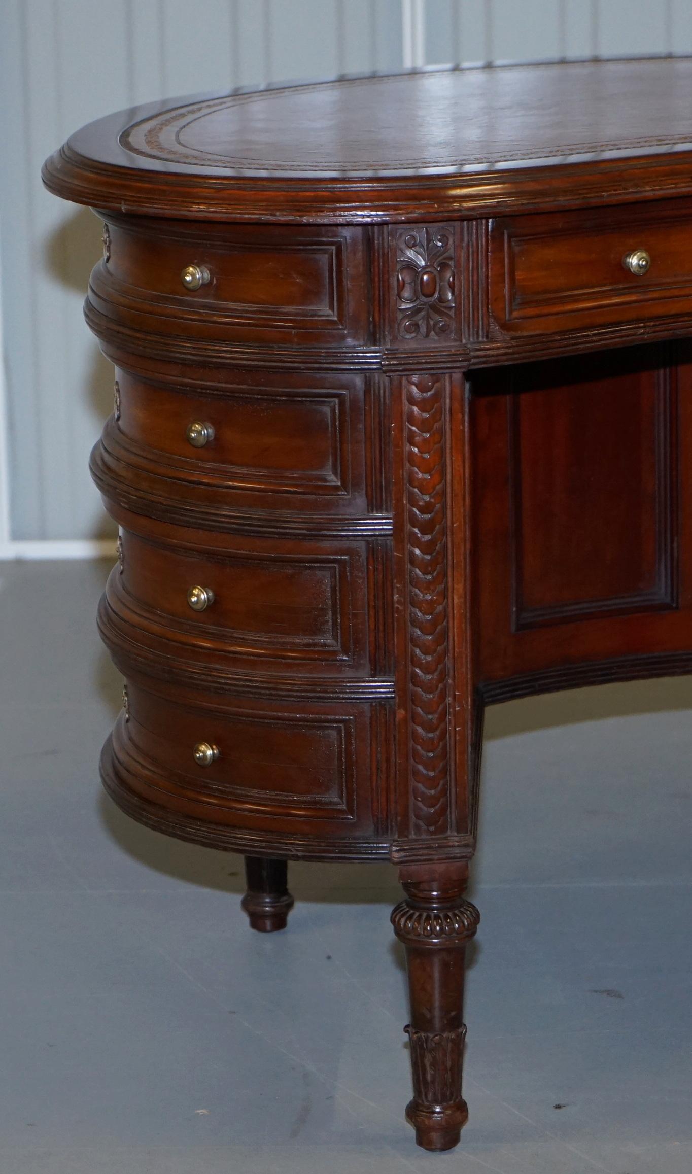 19th Century Rare Victorian Hardwood Kidney Desk with Bookcase Back & Sideways Opening Drawer