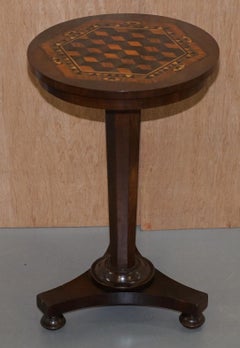Rare Victorian Hardwood Occasional Table, Geometric Parquetry Inlaid Wood Top