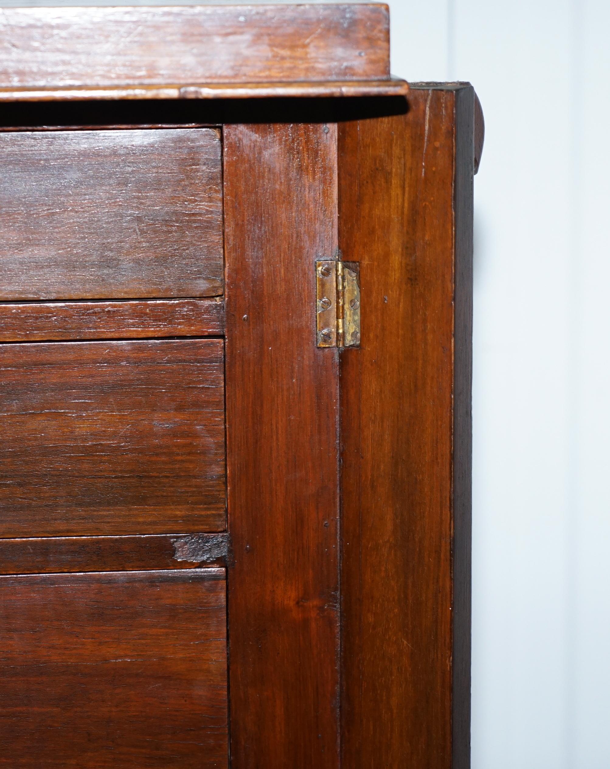 Rare Victorian Mahogany Wellington Tallboy Chest of Drawers with Original Key 6