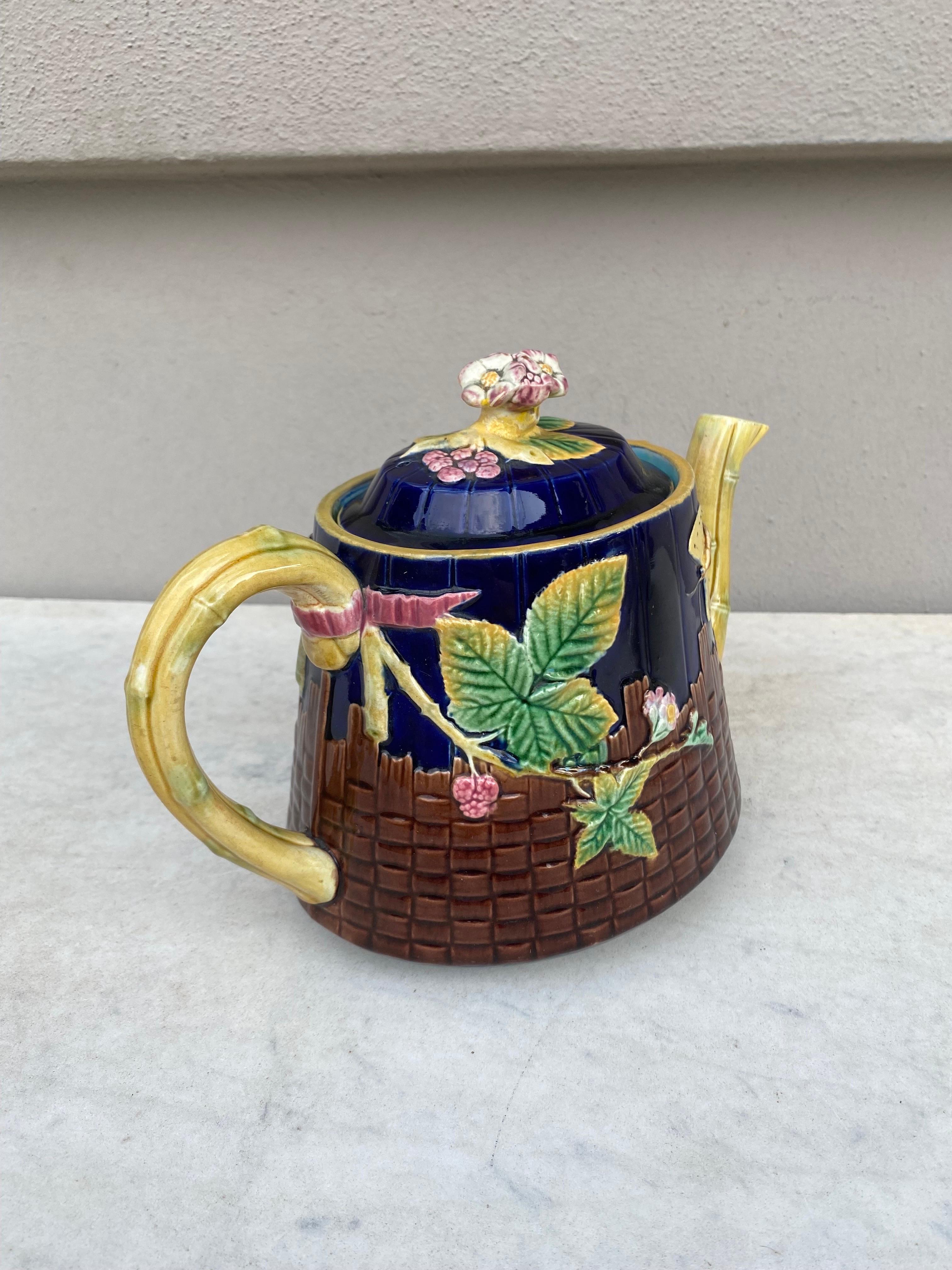 Ceramic Rare Victorian Majolica Teapot Brown-Westhead, Moore & Co.