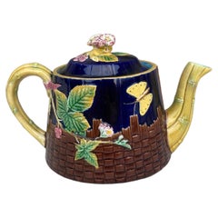 Rare Victorian Majolica Teapot Brown-Westhead, Moore & Co.