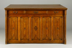 Rare Victorian Mid-19th Century Gothic Revival Library Architects Plan Chest