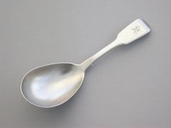 Rare Victorian Provincial Silver Caddy Spoon 1847