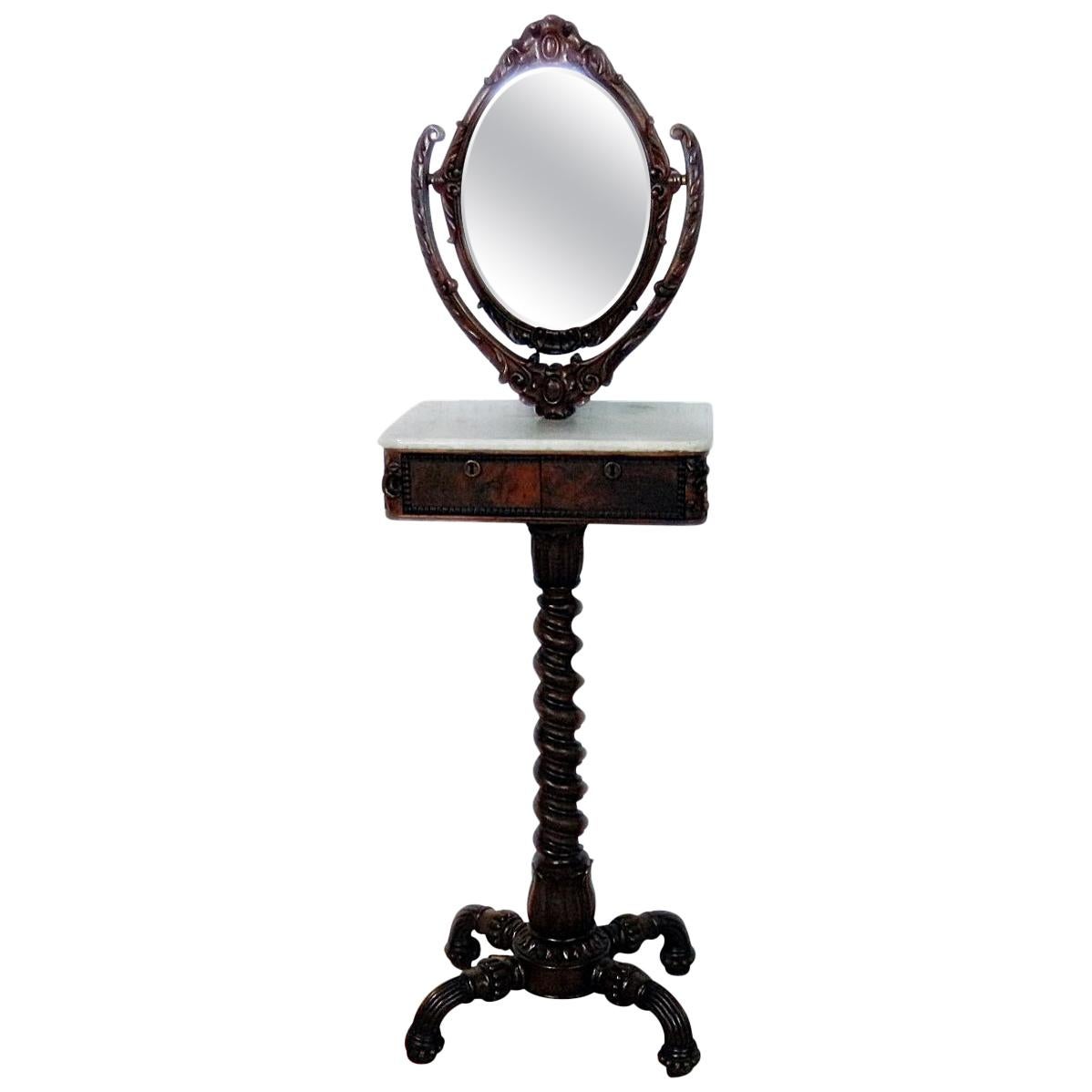 Rare Victorian Shaving Mirror Attributed to Thomas Brooks
