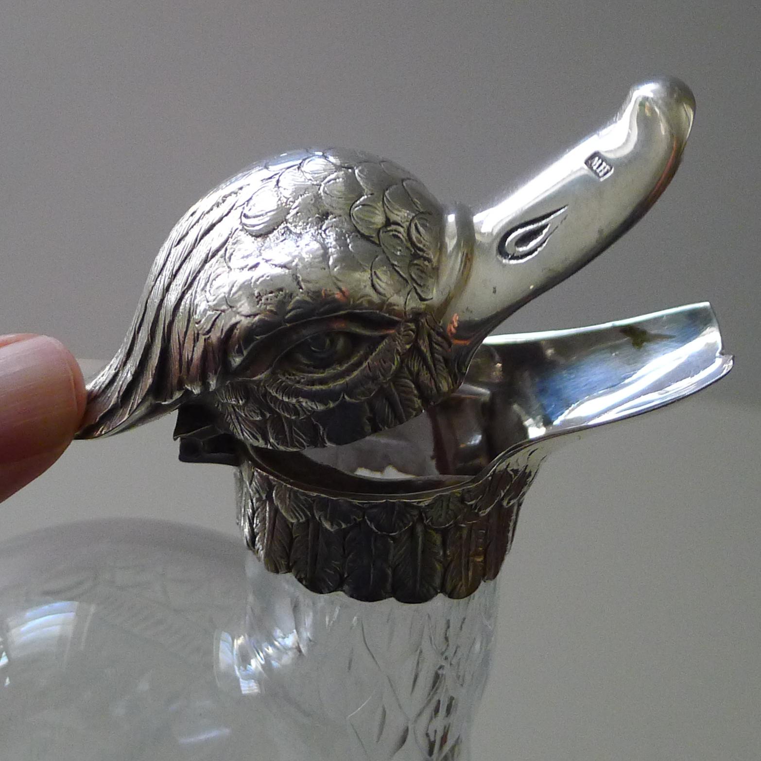 duck decanter silver