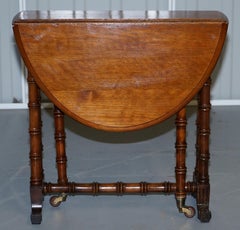 Rare Victorian Small Salesman Sample Famboo Gatele Folding Table Side Table Size