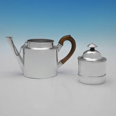 Rara caffettiera vittoriana in argento sterling di John Stone, 1845
