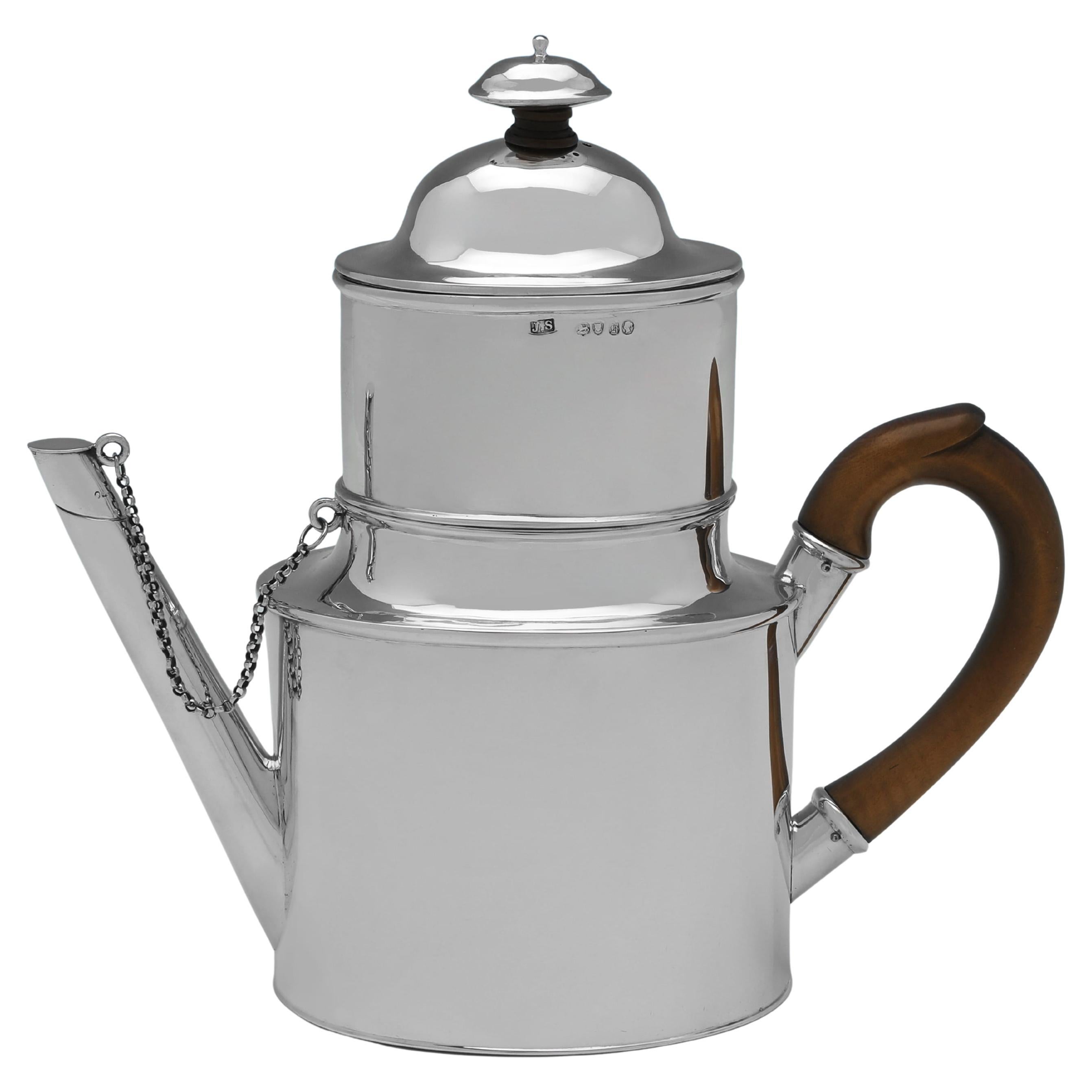 Rare Victorian Sterling Silver Cafetière by John Stone, 1845