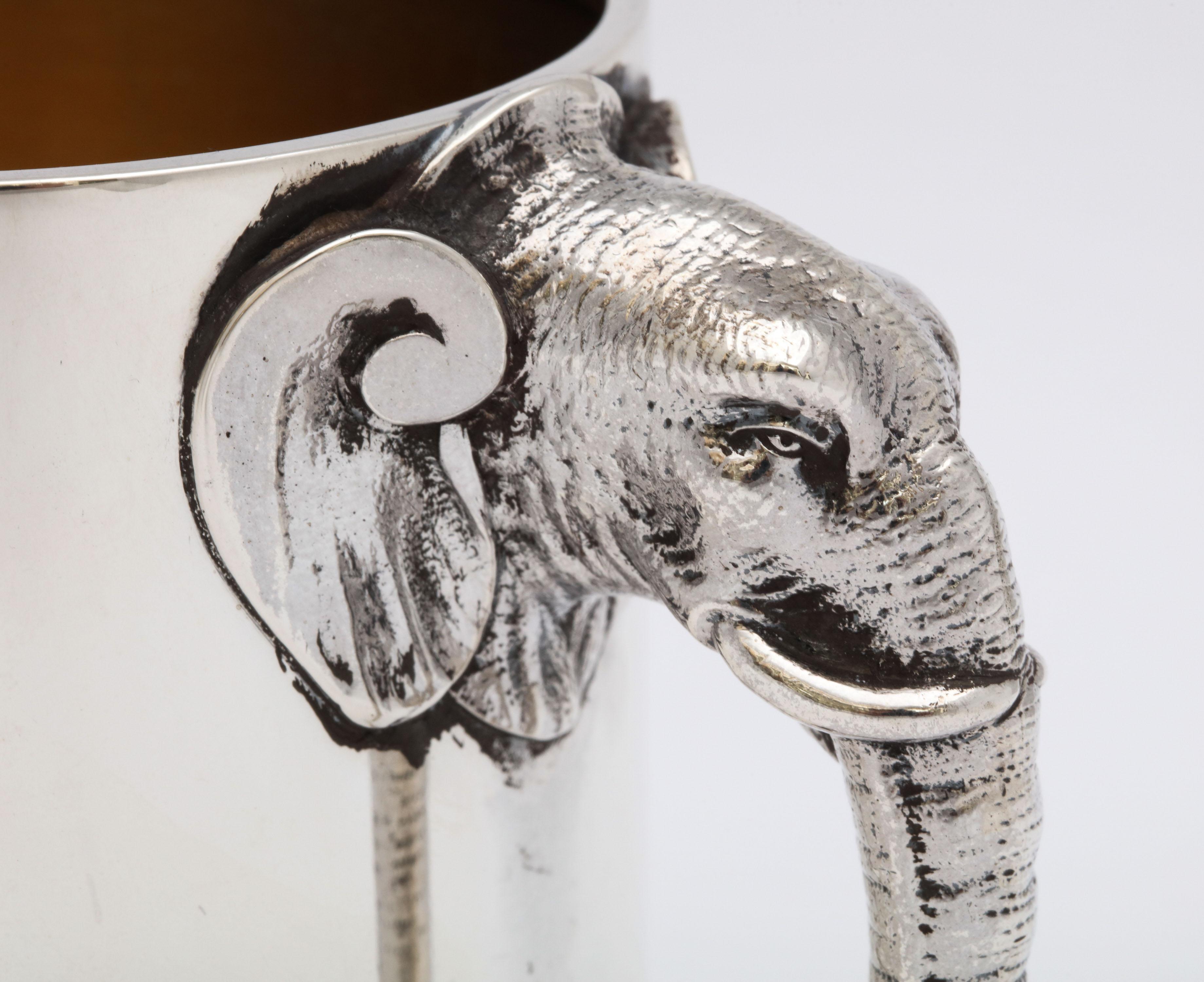 Rare Victorian Sterling Silver Mug/Cup with Elephant-Form Handle by Gorham 5