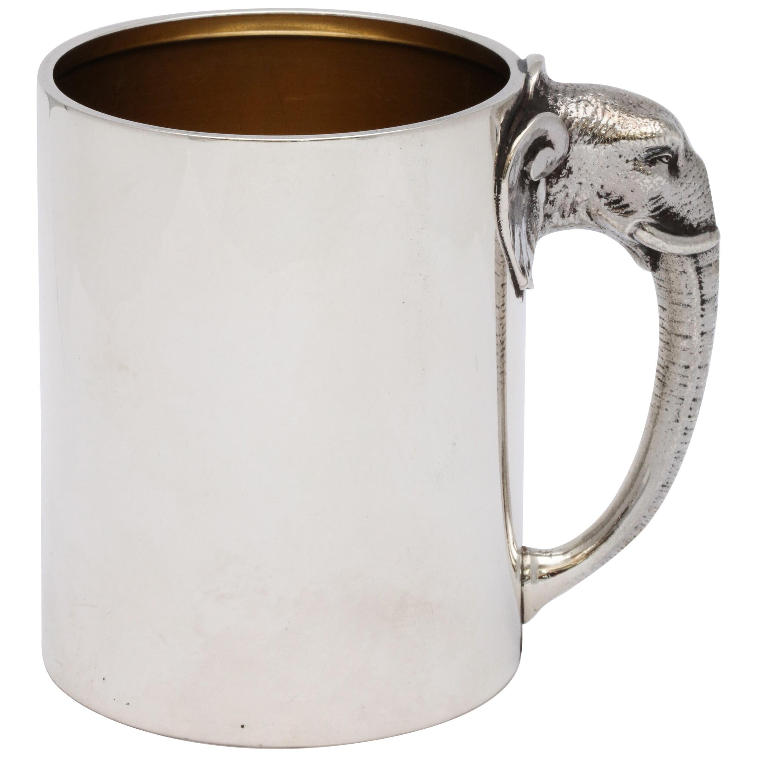 Rare Victorian Sterling Silver Mug/Cup with Elephant-Form Handle by Gorham