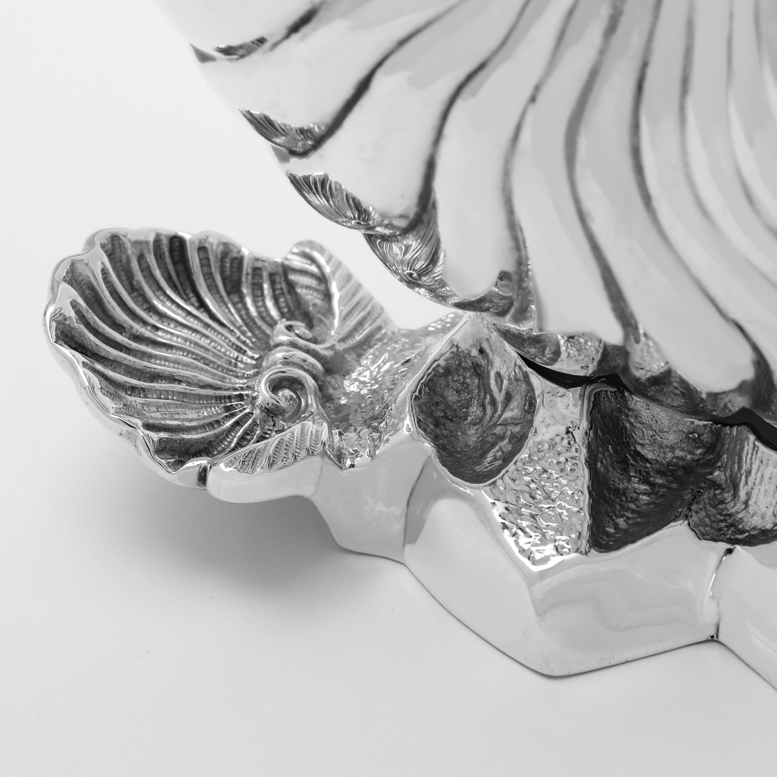 Seltene viktorianische Sterling Silber Nautilus Muschel Löffel Wärmer von Elkington im Jahr 1894 im Zustand „Gut“ im Angebot in London, London