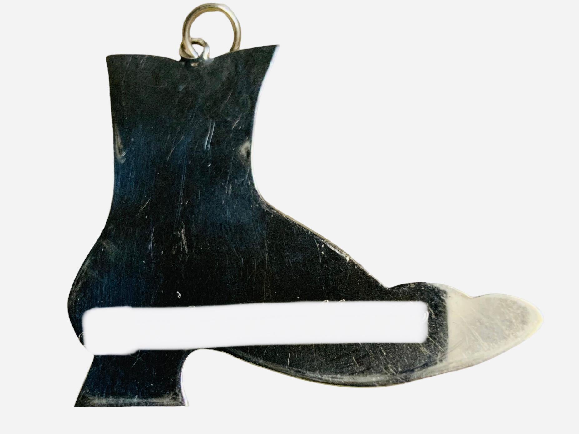 Rare Victorian Style Silver Boot Pendant  4