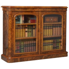 Antique Rare Victorian Walnut Bookcase