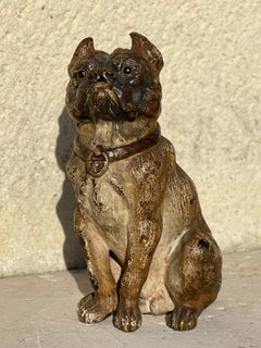 RARE Vienna Bronze Geschützt, Seated Bulldog/Bulldog