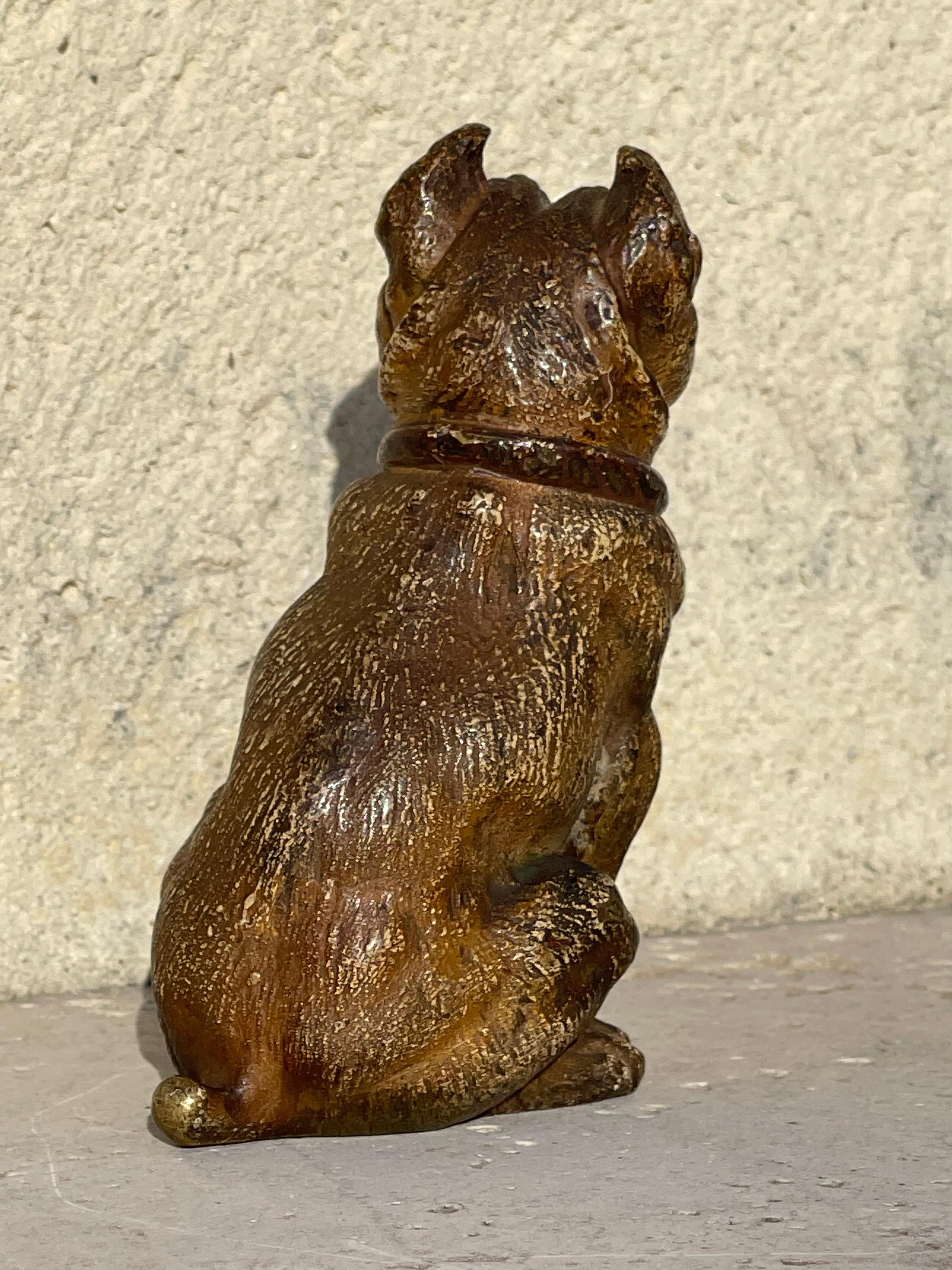 Bronzo RARO Geschützt in bronzo di Vienna, bulldog seduto in vendita