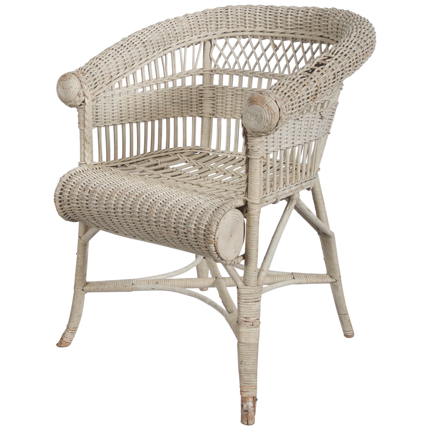 Rare Vienna Secession Wicker Armchairs by Hans Vollmer for Prag-Rudniker  For Sale at 1stDibs