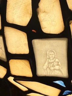 Rare Viennese Alabaster & Lithophane Mosaic Pendant, c. 1900