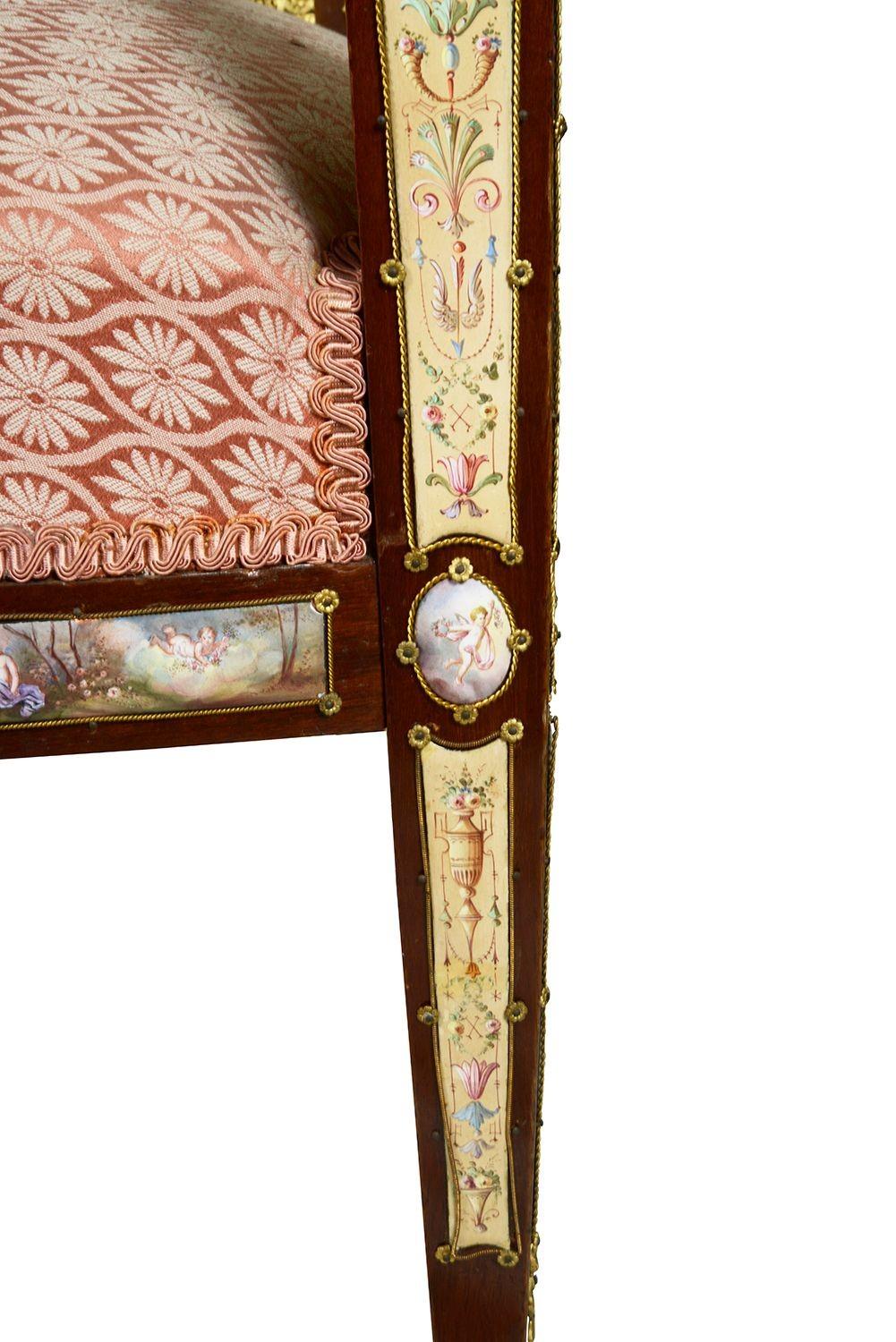Rare Viennese enamel mounted sofa, 19th century For Sale 3
