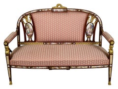 Rare Viennese enamel mounted sofa, 19th century
