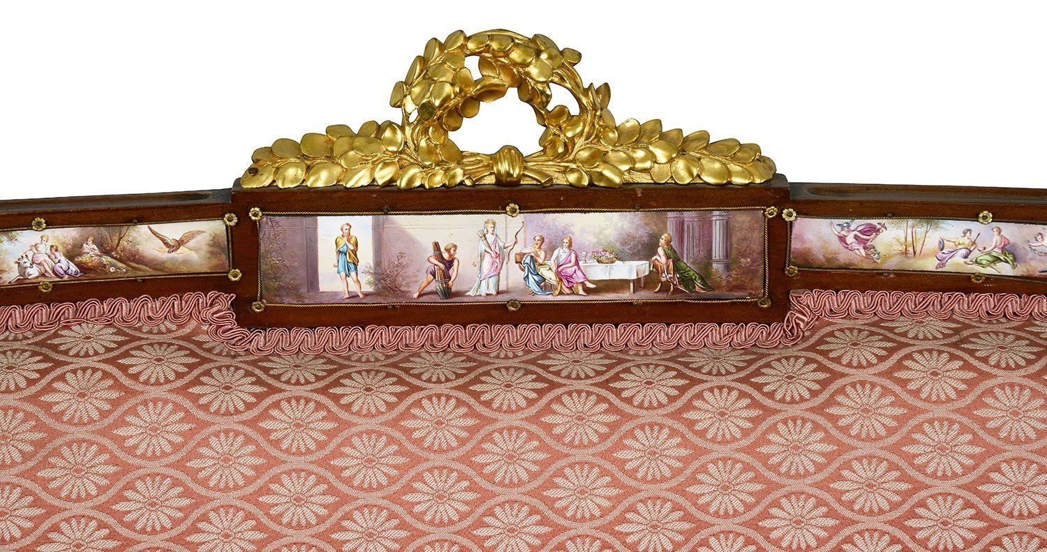 Austrian Rare Viennese enamel mounted sofa, 19th century For Sale