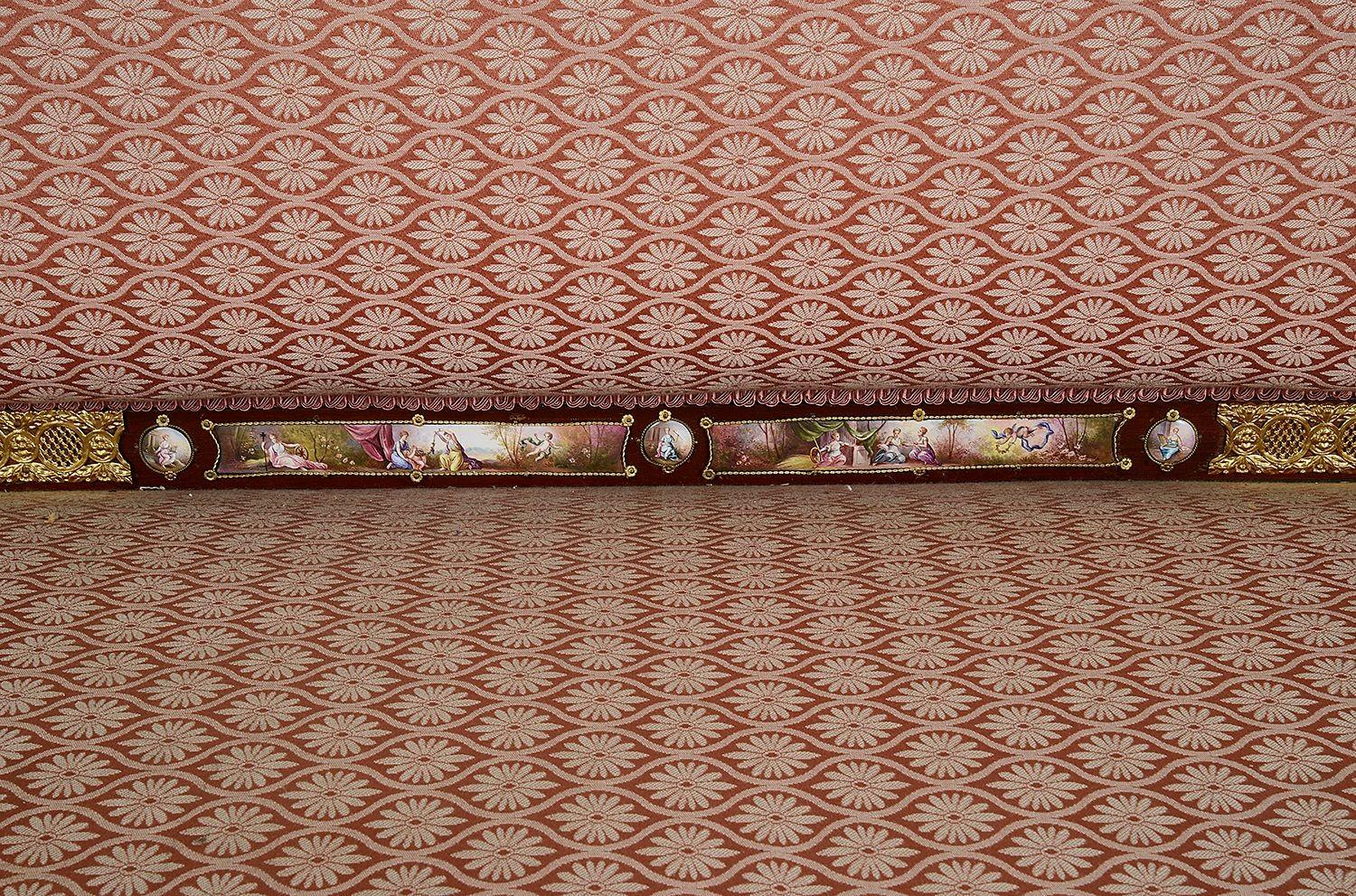 Rare Viennese enamel mounted sofa, 19th century For Sale 1