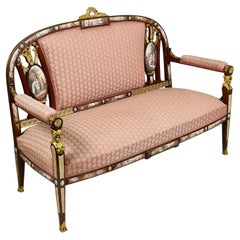 Rare Viennese enamel mounted sofa, 19th century