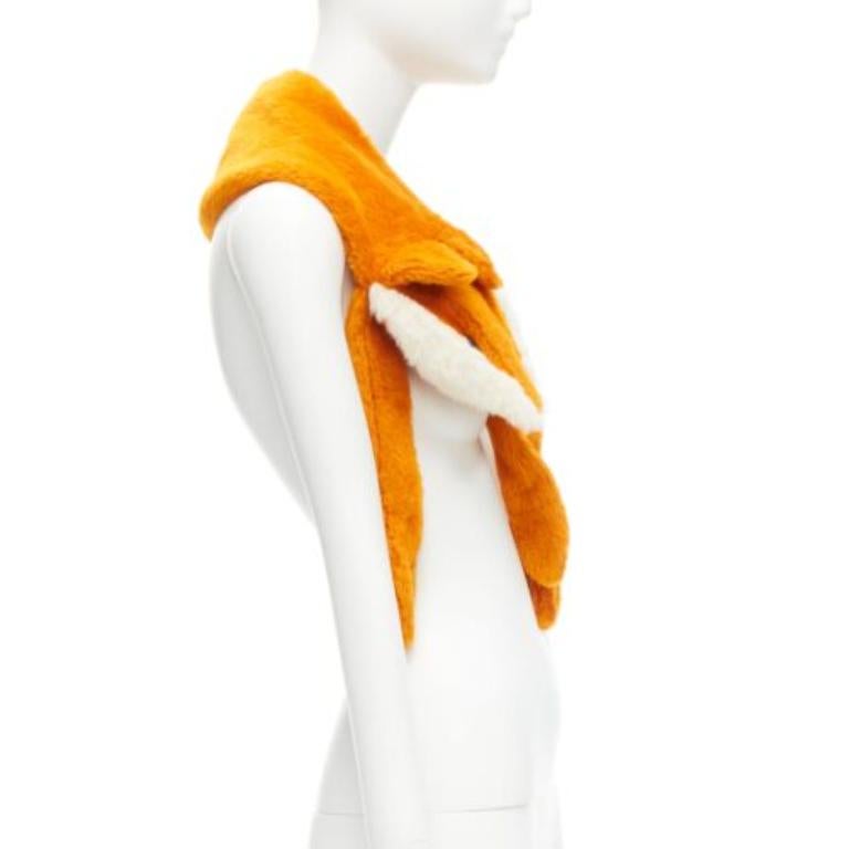 Rare écharpe de renard VIKA GAZINSKAYA orange alpaca mohair empaqueté Excellent état - En vente à Hong Kong, NT