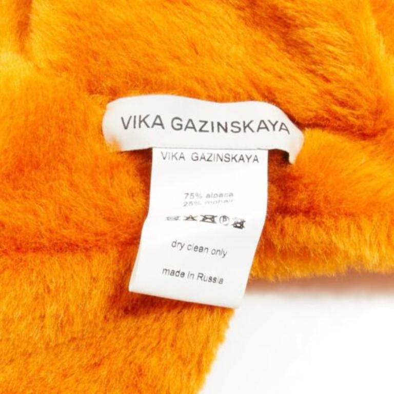 Rare écharpe de renard VIKA GAZINSKAYA orange alpaca mohair empaqueté en vente 3