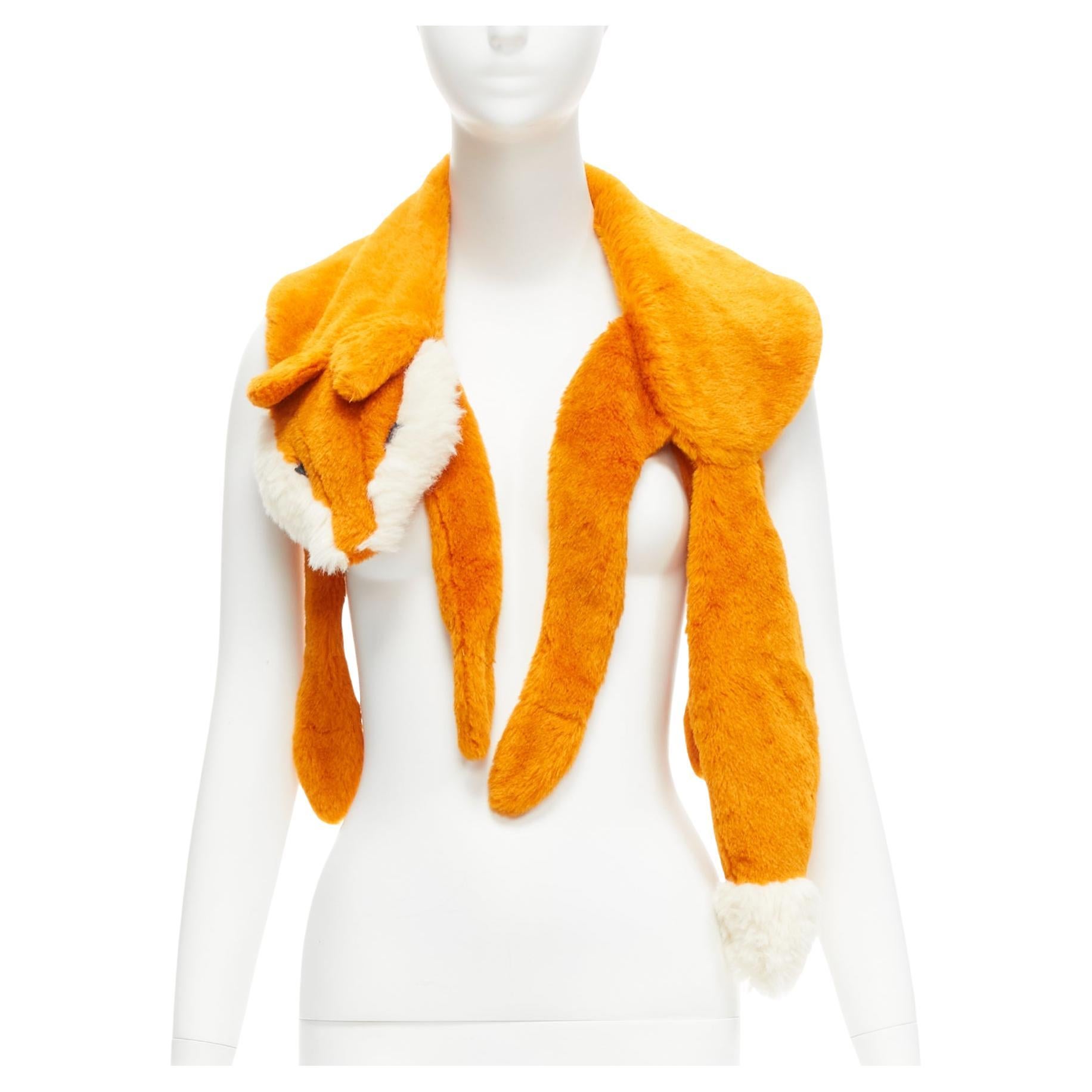 rare VIKA GAZINSKAYA orange alpaca mohair stuffed toy fox scarf For Sale