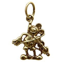 Rare Vintage 14K Gold “Fiddling Around” Mickey Mouse Charm