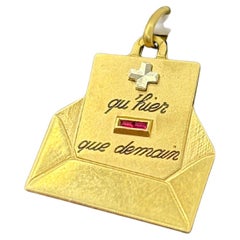 Rare Vintage 18k Gold Augis “Lettre d’Amour” Medal – Postal Envelope Design